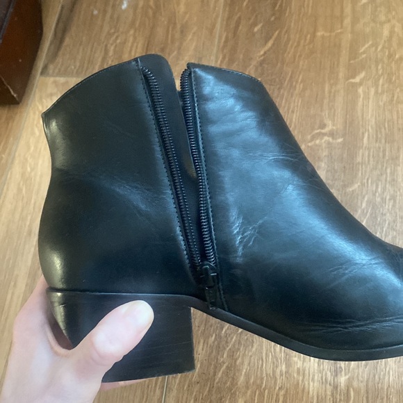 Able black leather pointed toe boots booties size 10 - Picture 8 of 8